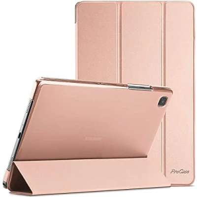Abbildung von ProCase Hülle für Galaxy Tab A8 10.5(SM X200/ X205) 2022 Dreifach Falt Klapp Schutzhülle Case Ultra Dünn Leicht Ständer Schale Smart Cover mit Translucent Frosted Rückhülle (Roségold)