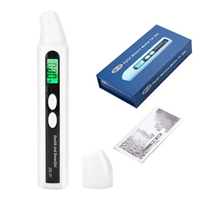Abbildung von Digitaler Hauttester für die Gesichtshaut, testet Feuchtigkeit und Fettgehalt 0 99,9% Hautanalysator Monitor, Hautfeuchtigkeit Öl Tester Skin Analyzer mit LCD Digitale