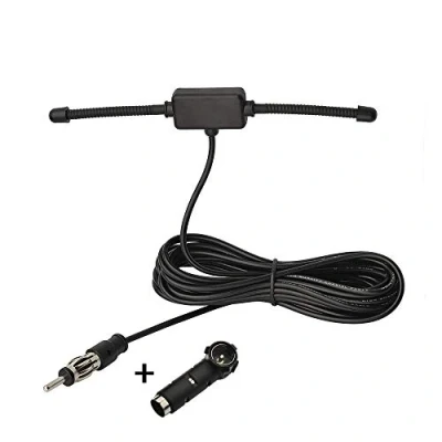 Abbildung von Eightwood Autoradio Antenne FM Car Radio Patch Windschutzscheiben Paste 300cm Kabel + DIN Buchse 41585 auf ISO Adapter für Autos LKWs Universal MEHRWEG