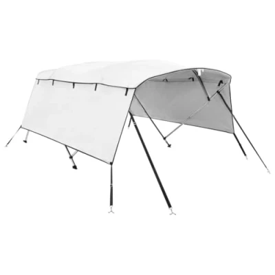 Abbildung von vidaXL 4 Bow Bimini Top mit Seitenteilen, Bootsverdeck Aluminiumrahmen, Sonnenverdeck Boot Sonnensegel, Blau 600D Polyester Aluminium
