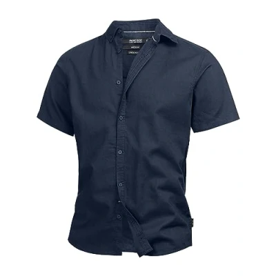 Abbildung von Indicode Jeans Kurzarm Inbravida Hemd, Herren, Größe: XL, Navy solid