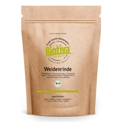 Abbildung von Weidenrinde Tee Bio 250g hochwertige getrocknet Salicis cortex Abgefüllt und kontrolliert in Deutschland Biotiva