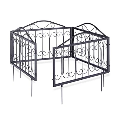 Abbildung von relaxdays Beetbegrenzung Beetzaun Metall 4er Set GOTH, A