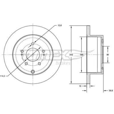 Abbildung von Bremsscheibe TOMEX Brakes TX 73 16