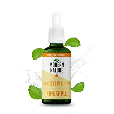 Abbildung von Modern Nature Ananas Stevia Flüssig Flavour Drops Zucker Süßstoff Liquid Aroma Geschmacks Tropfen Sirup Zuckerfrei Ohne Kalorien Alternative Süßungsmittel fur Wasser 50ml