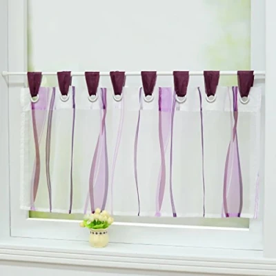 Abbildung von Joyswahl Scheibengardine Voile Bistrogardinen mit Schlaufen Leonie Kurzstore HxB 60x140cm Violett 1er Pack
