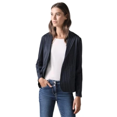 Abbildung von Cecil IM Nadelstreifenlook Blazer, Damen, Größe: XXL, Blau