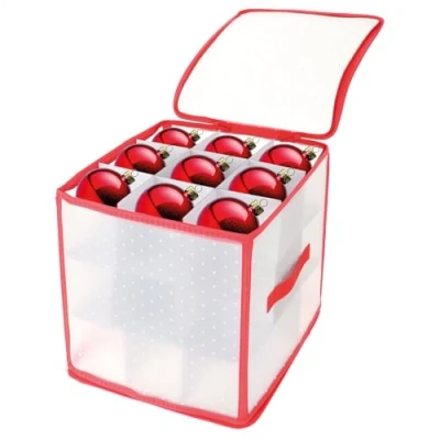 Abbildung von com four® Aufbewahrungsbox für 27 Weihnachtskugeln Christbaumschmuck Sortierbox Christbaumkugeln und Weihnachtsdeko Organizer Aufbewahrung Weihnachtsschmuck