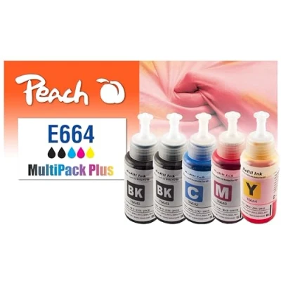Abbildung von Peach E664/774 Spar Pack Plus Druckerpatronen (2xBK, C, M, Y) ersetzt Epson No. 664, C13T664640 für z.B. L 355, EcoTank ET 14000, 2500, 2550