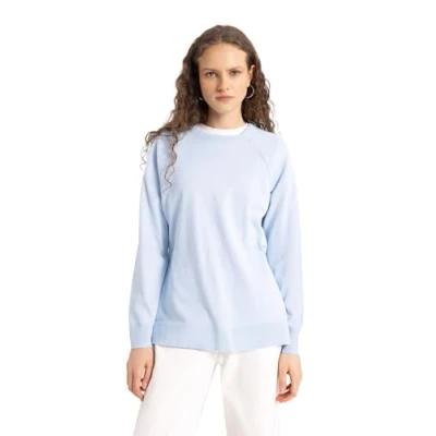 Abbildung von DeFacto Damen Strickmode Stilvolle Strickpullover Blusen &amp; Tuniken für Auswahl an Pullover Feinstrickpullover Strickjacken und Pulli
