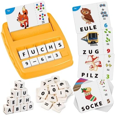 Abbildung von Joozmui Buchstaben Lernen Lernspiele ab 3 4 5 6 7 8 Jahre, Kinderspielzeug Jahre Lesen Montessori Spielzeug Junge Einschulung Geschenk