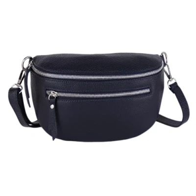 Abbildung von MIRROSI Bauchtasche Damen, Echtleder, Leder, Made in Italy, Umhängetasche, Brusttasche, (Schultertasche für jeden Anlass (1 Tasche &amp; 1 Gurt), Mit zwei Reißverschlüssen), Crossbody Bag, gemusterten&amp; verstellbaren Schulterriemen