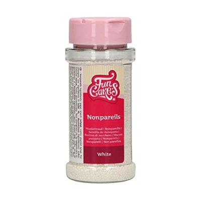 Abbildung von FunCakes Nonpareils Weiß: Kuchenstreusel, guter Geschmack, perfekt zum Dekorieren von Kuchen. 80 g.