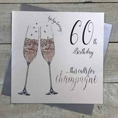 Abbildung von White Cotton Cards XDT83 60 Glückwunschkarte zum 60. Geburtstag, handgefertigt, groß