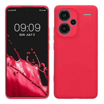 Abbildung von kwmobile Handyhülle kompatibel mit Xiaomi Redmi Note 13 Pro+ 5G / Pro Plus Hülle Handy Case aus weichem Silikon in Neon Pink