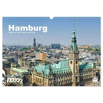 Abbildung von Hamburg Stadt an der Alster und Elbe (Wandkalender 2025 DIN A3 quer), CALVENDO Monatskalender
