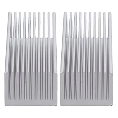 Abbildung von Kühlrippen, große Kontaktfläche, korrosionsbeständig, hocheffizienter Aluminium Kühlkörper, 2 Stück, einfache Installation für die Leistungsplatine den elektronischen Chip(Ohne Kleber)