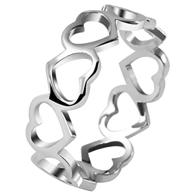 Abbildung von AKZENT Silberring Abbey 925 Echt Silber rhodiniert, Herz Design, Ř 52 62 mm, Damen Ring