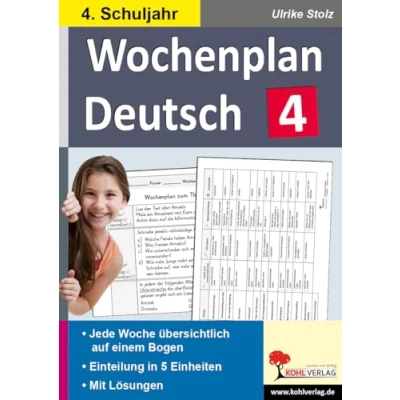 Abbildung von Wochenplan Deutsch 4. Schuljahr: Jede Woche übersichtlich auf einem Bogen