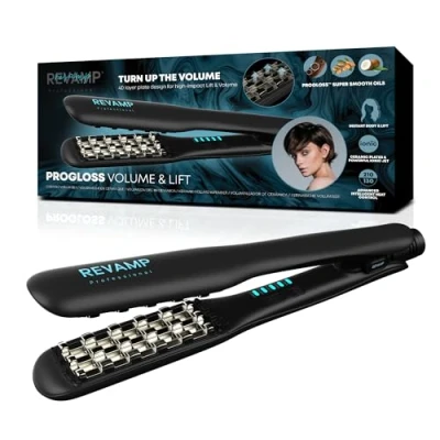 Abbildung von Revamp Progloss Volume &amp; Lift Ceramic Volumiser Haarstylinggerät mit 4D Plattendesign für langanhaltendes luftiges Volumen Abschaltautomatik und variable Hitzestufen