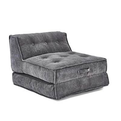 Abbildung von Atlantic Home Collection XXL Liegesessel PIA mit hochwertigem Cordbezug Sessel, grau, 106x125x86 cm (BxTxH)