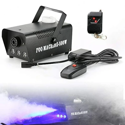 Abbildung von Nebelmaschine, Nebel Maschine mit Kabelgebundene Fernbedienung und buntes LED Licht, 500W Stabil, Passend für Halloween, Weihnachten, Hochzeitsfeiern &amp; Bühnenauftritte usw