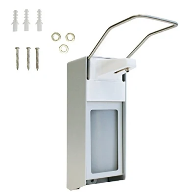 Abbildung von Desinfektionsmittelspender 500 ml Wand Spender hochwertiges Aluminium inkl. Befestigungsmaterial Dosier Pumpe für Desinfektionsmittel &amp; Seife Sterilliumspender Universalspender Eurospender