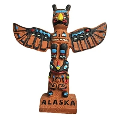 Abbildung von Alaska Totem USA Kühlschrankmagnet, 3D Reiseaufkleber, Souvenirs Kollektion, Heim und Küchendekoration, Kühlschrankmagnet aus China