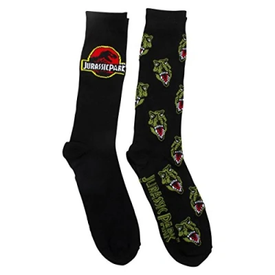 Abbildung von Universal Herren Jurassic Park 2er Pack Crew Lässige Socke, Schwarz, 43 47 EU (4er