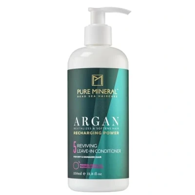 Abbildung von Pure Mineral Argan Conditioner Ohne Ausspülen Feuchtigkeit und Glanz für trockenes Haar Angereichert mit Vitamin E Sulfate, Parabene, Petrolate 350ml