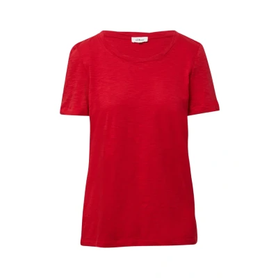 Abbildung von s.Oliver Flammgarnstruktur Tshirt basic, Damen, Größe: 44, Mohnrot