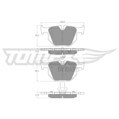 Abbildung von Bremsbelagsatz, Scheibenbremse TOMEX Brakes TX 14 81