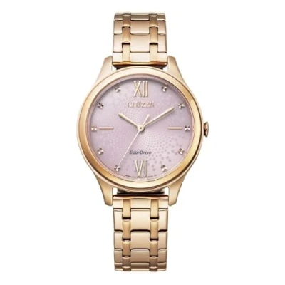 Abbildung von Citizen Damen Analog Eco Drive Uhr mit Edelstahl Armband EM0503 75X