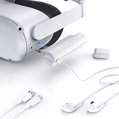 Abbildung von NexiGo Kapsel PowerBank für Oculus Quest 2, 4800mAh Tragbare Akkupack mit LED Anzeigen, Ultraleicht Einfachen Transport, Kompatibel Elite Strap Zusätzliche 2,5 Stunden Spielzeit, Weiß