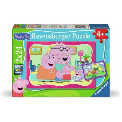 Abbildung von Ravensburger Kinderpuzzle 12004184 Peppa Pig Puzzle für Kinder ab 4 Jahren, mit 2x24 Teilen
