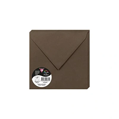 Abbildung von Clairefontaine 5874C Packung mit 20 Umschläge Pollen, 16,5x16,5cm, 120g, Maulwurfsgrau, ideal für Ihre Einladungen und Korrespondenz, 1 Pack