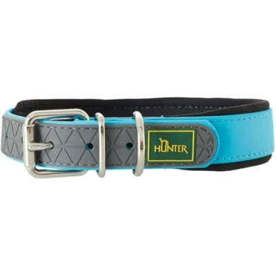 Abbildung von HUNTER CONVENIENCE COMFORT Hundehalsband, Kunststoff, Neopren, wasserfest, schmutzabweisend, gepolstert, 40, türkis