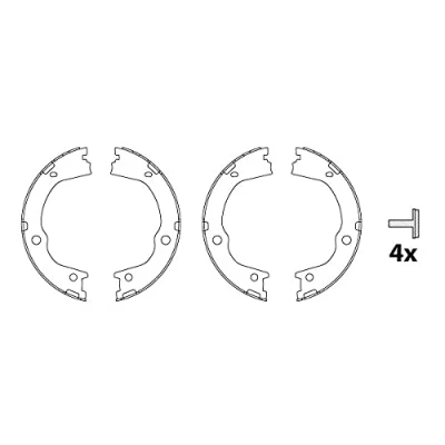 Abbildung von TRW GS8860 Handbremsbeläge KIA: SORENTO 2, HYUNDAI: SANTA FE 2