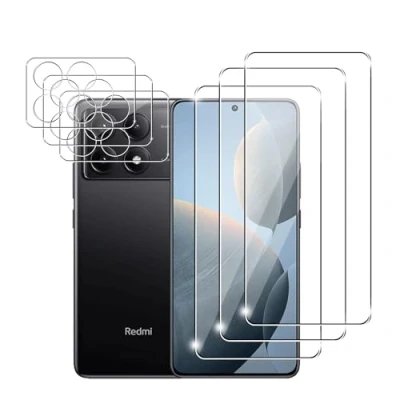 Abbildung von Zicurz 3+3 Stück Schutzglas für Xiaomi Redmi K70 5G, Panzer Schutz Glas, 3 Schutzfolie und Kamera Schutzglas, HD Displayschutz, Blasenfrei, Note 5G