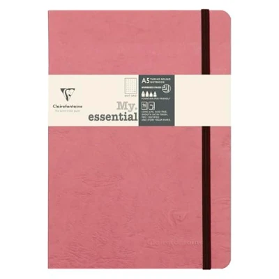 Abbildung von Clairefontaine 793436C Notizbuch Kladde My essential, Kollektion Age Bag, DIN A5 14,8x21 cm, 96 Blatt dot elfenbein, Altrosa, 1 Stück