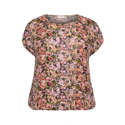 Abbildung von Kaffe Curve AMI Stanley Bluse, Damen, Größe: 48, Melon pink abstract flower