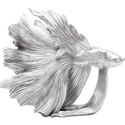 Abbildung von Kare Design Deko Figur Betta Fish, Silber, Objekt, Fisch Motiv, klein, handgefertigt, 37x34x14 cm (H/B/T)