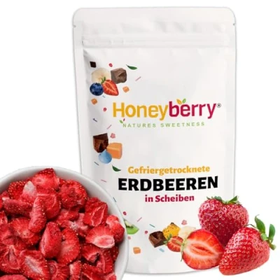 Abbildung von Gefriergetrocknete Erdbeeren 150g Erdbeerscheiben Gefriergetrocknet Trockenfrüchte Getrocknete Früchte Perfekt für Backen, Dekoration, Snacks, Müsli, Desserts