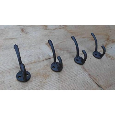 Abbildung von Deko Impression Wandhaken Doppelhaken 4er Set Gusseisen Landhausstil, (4 St)