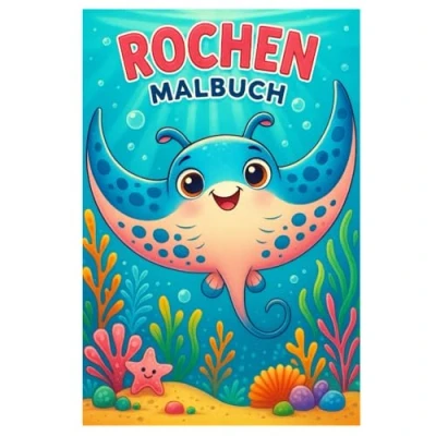 Abbildung von Rochen Malbuch: 50 elegante Illustrationen der geheimnisvollen Meeresbewohner: Für Kinder und Erwachsene zum Ausmalen Entspannen