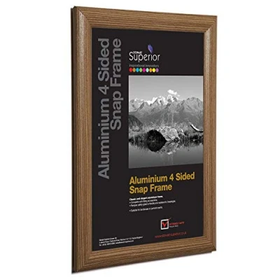 Abbildung von Seco Schnapprahmen, A2, Aluminium, 4 seitig, 25 mm Dunkles Holz Finish