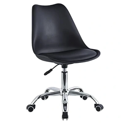 Abbildung von Brigros WeHome Moderner Bürostuhl Jugendzimmer Arbeitszimmer Wartezimmer mit Kunstledersitz (Black)
