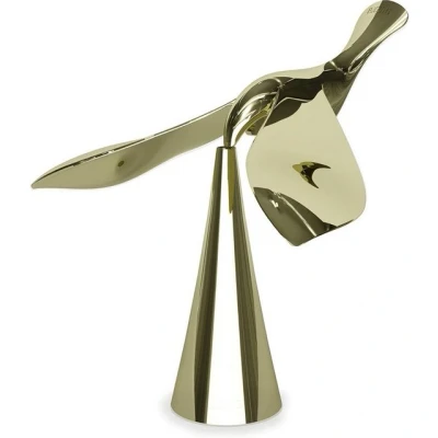 Abbildung von UMBRA 1013387 104 Tipsy Flaschenöffner, Design Kapselheber zum Öffnen von Kronkorken Flaschen, Skulpturales Bar Accessoire, Rostfreier Stahl, Messing