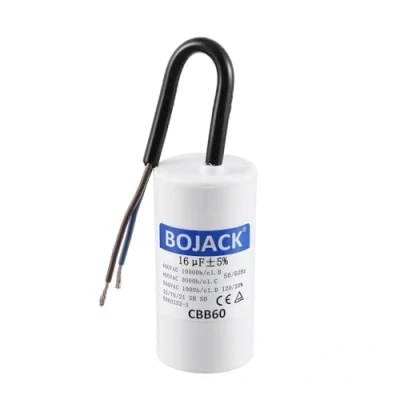 Abbildung von BOJACK CBB60 16uF 450V 50/60HZ Anlaufkondensator, SH Motorbetriebskondensator, AC Motorkondensator, mit Draht