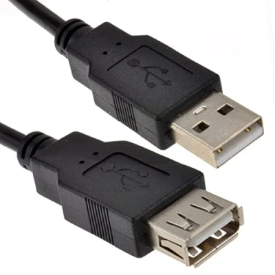 Abbildung von USB 2,0 24AWG Hoch Geschwindigkeit Verlängerung Kabel A Stecker Zum Buchse Schwarz 1,2 m [1.2 Meter/1,2m]